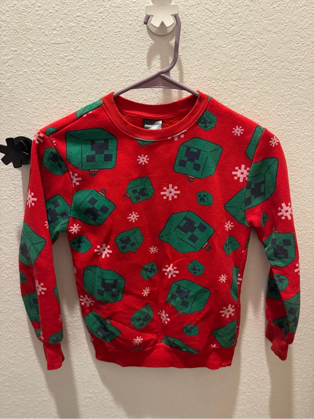 Red Holiday Creeper Sweatshirt Minecraft